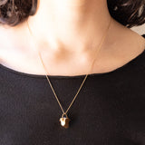 Vintage Anhänger aus 18 Karat Gelbgold mit Opalglas, 40er/50er Jahre