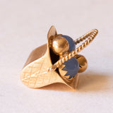 Vintage Anhänger aus 18 Karat Gelbgold mit Opalglas, 40er/50er Jahre