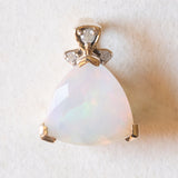 Vintage-Anhänger aus 9-karätigem Gelbgold mit Opal und Diamant, 80er Jahre