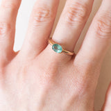 Vintage-Solitärring aus 9-karätigem Gelbgold mit Smaragd (ca. 0.75 ct), 50er Jahre