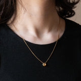 Vintage-Lichtpunkt-Halskette aus 18-karätigem Gelbgold mit Diamant im Huit-Huit-Schliff (ca. 0.01 ct), 70er Jahre