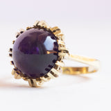 Vintage 14K Gelbgold Amethyst Ring im Cabochonschliff, 60er/70er Jahre