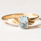 Vintage Ring aus 18 Karat Gelbgold mit blauem Topas (ca. 0.90 ct), 60er Jahre
