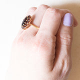 Vintage 18 Karat Gelbgold-Granat-Gänseblümchen-Ring, 60er Jahre