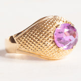 Vintage-Ring aus 18-karätigem Gelbgold mit violettem Saphir (ca. 3 Karat), 70er Jahre