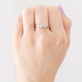 Antike 18-karätige Gelbgold- und Platin-Diamanttrilogie im Alteuropäischen Schliff (ca. 0.47 ctw), 10er/20er Jahre