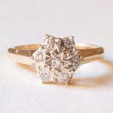 Vintage-Ring aus 9-karätigem Gelb- und Weißgold mit Diamanten im Brillantschliff (ca. 0.14 ctw), 80er Jahre