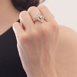 Vintage-Diamantring aus 10-karätigem Gelb- und Weißgold (ca. 1 Karat), 70er Jahre