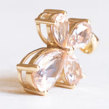 Vintage-Anhänger aus rosafarbenem Morganit aus 14-karätigem Gelbgold (ca. 5.50 ctw), 70er Jahre