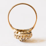 Gänseblümchen-Ring, umgewandelt aus einem antiken Ohrring aus 18 Karat Gelbgold mit Diamanten im Rosenschliff