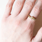 Vintage 9 Karat Gelbgold hellgrüner Peridot (ca. 0.30 Karat) Ring, 70er Jahre