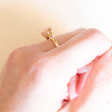 Vintage-Solitär aus 14-karätigem Gelbgold mit rosa Morganit (ca. 1.60 ct), 70er Jahre