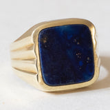 Vintage 14K Gelbgold Lapislazuli Siegelring, 50er/60er Jahre