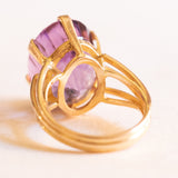 Vintage-Cocktailring aus 18 Karat Gelbgold mit Amethyst (ca. 12 Karat), 60er Jahre