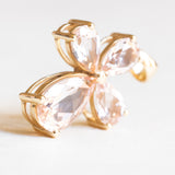 Vintage-Anhänger aus rosafarbenem Morganit aus 14-karätigem Gelbgold (ca. 5.50 ctw), 70er Jahre