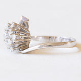 Vintage Gänseblümchenring aus 14 Karat Weißgold mit Diamanten (ca. 0.65 ctw), 70er Jahre