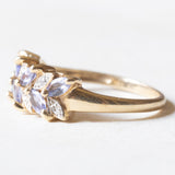 Vintage-Ring aus 9 Karat Gelb- und Weißgold mit Tansanit und Diamant, 70er Jahre