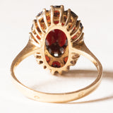 Vintage 18 Karat Gelbgold-Granat-Gänseblümchen-Ring, 60er Jahre