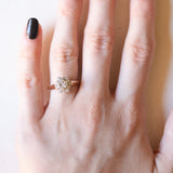 Vintage-Ring aus 9-karätigem Gelb- und Weißgold mit Diamanten im Brillantschliff (ca. 0.14 ctw), 80er Jahre