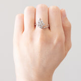 Vintage Gänseblümchenring aus 14 Karat Weißgold mit Diamanten (ca. 0.65 ctw), 70er Jahre