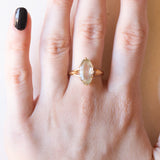 Vintage-Ring aus 18 Karat Gelbgold mit blauem Stein, 50er/60er Jahre