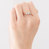 Antike 18-karätige Gelbgold- und Platin-Diamanttrilogie im Alteuropäischen Schliff (ca. 0.47 ctw), 10er/20er Jahre