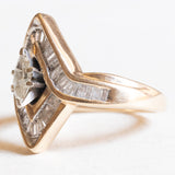 Vintage-Diamantring aus 10-karätigem Gelb- und Weißgold (ca. 1 Karat), 70er Jahre