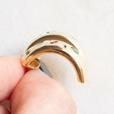 Vintage 14K Goldohrringe mit Diamanten, Rubinen, Smaragden und Saphiren, 70er / 80er Jahre