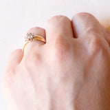 Vintage-Ring aus 14-karätigem Gelb- und Weißgold mit Diamanten im Brillantschliff (ca. 0.30 ctw), 60er Jahre