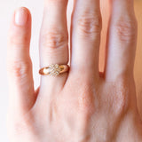 Vintage-Ring aus 14-karätigem Gelb- und Weißgold mit Diamanten im Brillantschliff (ca. 0.30 ctw), 60er Jahre