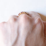 Vintage 18 Karat Gelbgold Ring mit Rubinen und Diamanten, 70er Jahre