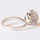 Vintage Gänseblümchenring aus 14 Karat Weißgold mit Diamanten (ca. 0.65 ctw), 70er Jahre