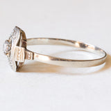 Art-Deco-Solitär in 18 Karat Weißgold mit Diamant im Brillantschliff (ca. 0.12 ct), 20er/30er Jahre