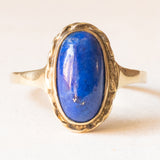 Vintage-Ring aus 9-karätigem Gelbgold mit Lapislazuli, 50er/60er Jahre