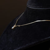 Vintage-Halskette aus 14-karätigem Gelbgold mit Opal (ca. 0.10 ct) und Diamanten (ca. 0.03 ctw), 70er Jahre