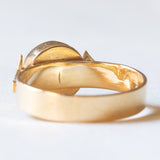 Ägyptischer Vintage-Ring aus 18 Karat Gelbgold mit orangefarbenen Korallen und Papyrusblättern, 80er Jahre