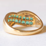 Vintage-Bandring aus 18 Karat Gelbgold und Weißgold mit Smaragd und Diamant, 60er/70er Jahre