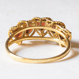 Vintage-Granatring aus 18-karätigem Gelbgold mit Herzschliff, 80er Jahre