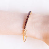 Vintage 8K Gelbgold Granat Armreif, 50er/60er Jahre