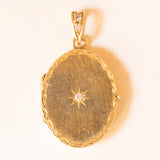 Colgante con fotografía antiguo de oro amarillo de 14 quilates con diamantes de talla europea antigua (aprox. 0.07 quilates), años 10/20