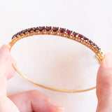 Vintage 8K Gelbgold Granat Armreif, 50er/60er Jahre