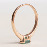 Vintage-Solitärring aus 9-karätigem Gelbgold mit Smaragd (ca. 0.75 ct), 50er Jahre