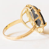 Vintage-Ring aus 18-karätigem Gelbgold mit Achat-Kamee, 50er/60er Jahre