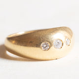 Vintage-Zigeunerring aus 18-karätigem Gelbgold mit Diamanten im Brillantschliff (ca. 0.20 ctw), 50er Jahre