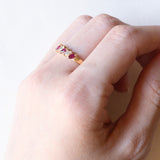 Vintage 18 Karat Gelbgold Ring mit Rubinen und Diamanten, 70er Jahre