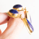 Vintage-Tropfenohrringe aus 18 Karat Gelbgold mit Lapislazuli, 60er Jahre