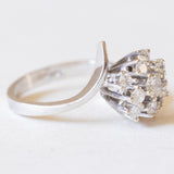 Vintage Gänseblümchenring aus 14 Karat Weißgold mit Diamanten (ca. 0.65 ctw), 70er Jahre