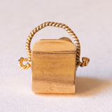Vintage Anhänger aus 18 Karat Gelbgold mit Opalglas, 40er/50er Jahre