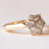 Vintage-Ring aus 9-karätigem Gelb- und Weißgold mit Diamanten im Brillantschliff (ca. 0.14 ctw), 80er Jahre