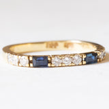 Vintage Ring aus 18 Karat Gelbgold mit Saphiren (ca. 0.10 ctw) und Diamanten (ca. 0.27 ctw), 70er/80er Jahre